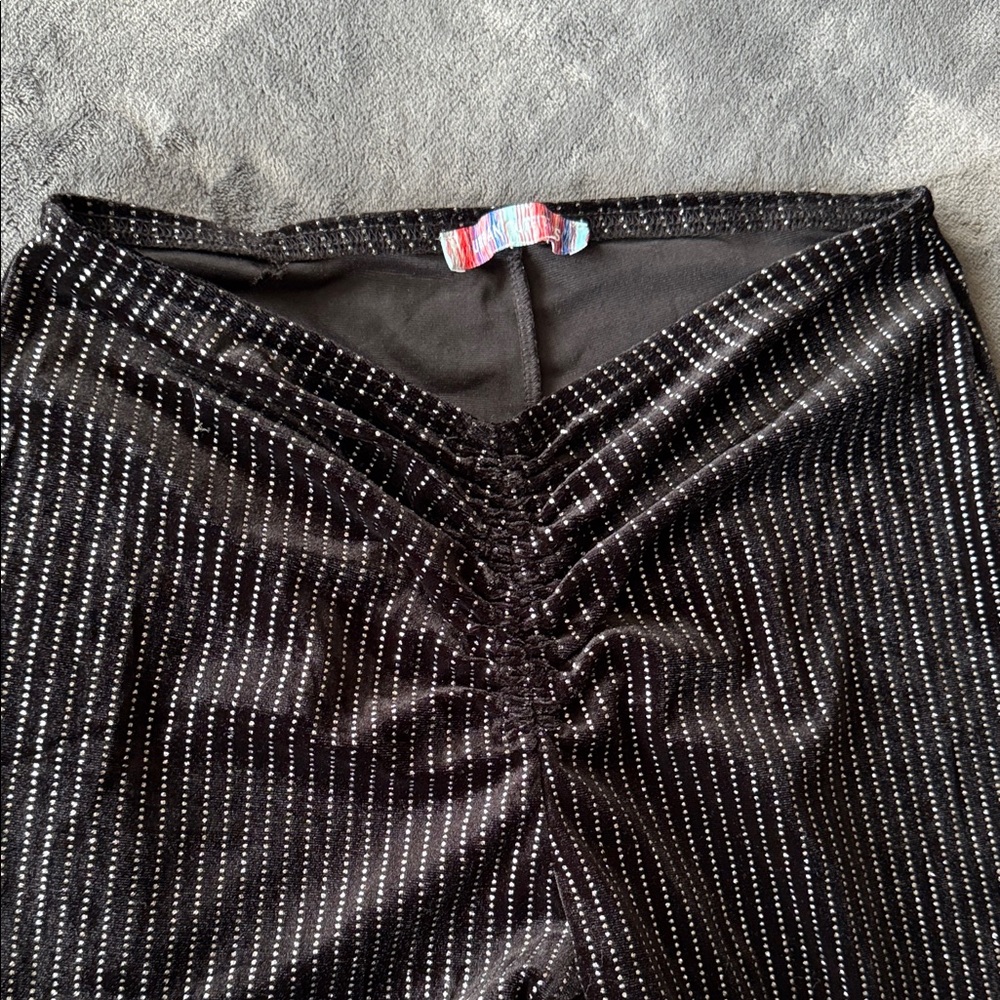 Urban Outfitters Black and Silver Striped Pants